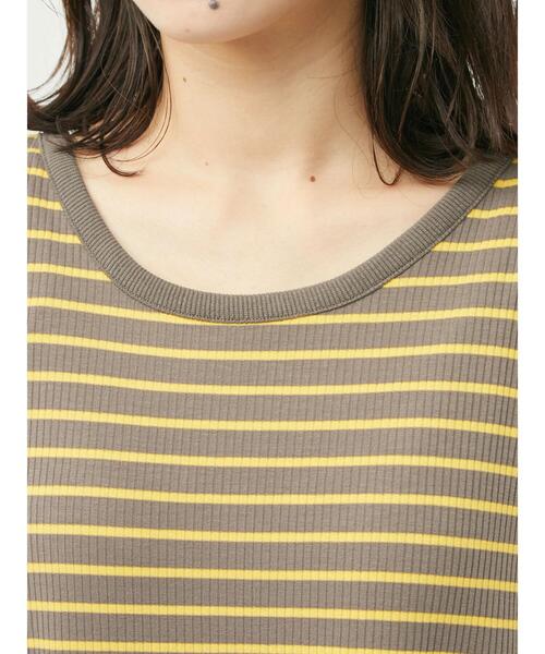 Green　Parks（グリーンパークス）の「・novem9 カラーボーダーノースリーブワンピース（ワンピース・レディース・パープル/ピンク/グレイッシュベージュ・FREE）」の11枚目の写真