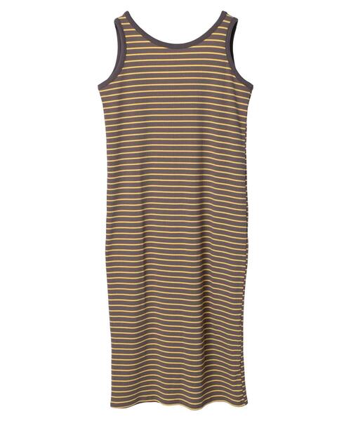 Green　Parks（グリーンパークス）の「・novem9 カラーボーダーノースリーブワンピース（ワンピース・レディース・パープル/ピンク/グレイッシュベージュ・FREE）」の19枚目の写真