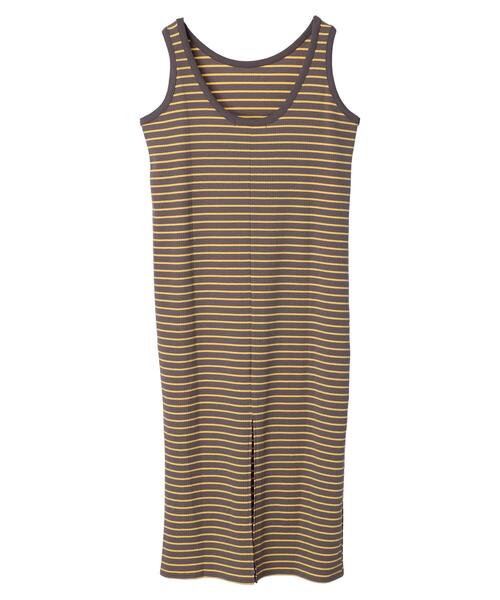 Green　Parks（グリーンパークス）の「・novem9 カラーボーダーノースリーブワンピース（ワンピース・レディース・パープル/ピンク/グレイッシュベージュ・FREE）」の20枚目の写真