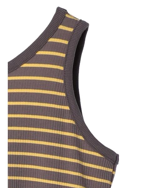 Green　Parks（グリーンパークス）の「・novem9 カラーボーダーノースリーブワンピース（ワンピース・レディース・パープル/ピンク/グレイッシュベージュ・FREE）」の22枚目の写真