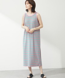 Green　Parks | ・novem9 カラーボーダーノースリーブワンピース(ワンピース)