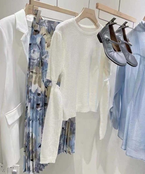 VIBGYOR（ヴィブジョー）の「【バーレスク】アームウォーマーセット半袖ニット(BQ)（ニット/セーター・レディース・ホワイト/ブラック/ピンク/ブルー/グリーン・MEDIUM）」の11枚目の写真