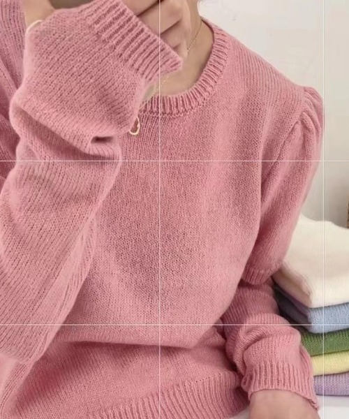 VIBGYOR（ヴィブジョー）の「【バーレスク】アームウォーマーセット半袖ニット(BQ)（ニット/セーター・レディース・ホワイト/ブラック/ピンク/ブルー/グリーン・MEDIUM）」の12枚目の写真