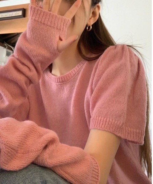 VIBGYOR（ヴィブジョー）の「【バーレスク】アームウォーマーセット半袖ニット(BQ)（ニット/セーター・レディース・ホワイト/ブラック/ピンク/ブルー/グリーン・MEDIUM）」の13枚目の写真