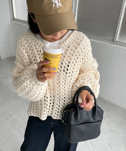 DISCOAT（ディスコート）の「スクエアミニボストンショルダーバッグ（ショルダーバッグ・レディース・ブラック/ダークブラウン/パープル/ブラウン/グレイッシュベージュ・FREE）」の19枚目の写真