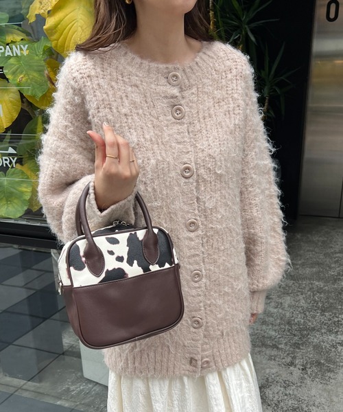 DISCOAT（ディスコート）の「スクエアミニボストンショルダーバッグ（ショルダーバッグ・レディース・ブラック/ダークブラウン/パープル/ブラウン/グレイッシュベージュ・FREE）」の13枚目の写真