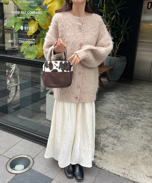 DISCOAT（ディスコート）の「スクエアミニボストンショルダーバッグ（ショルダーバッグ・レディース・ブラック/ダークブラウン/パープル/ブラウン/グレイッシュベージュ・FREE）」の11枚目の写真