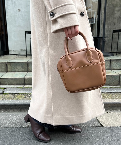 DISCOAT（ディスコート）の「スクエアミニボストンショルダーバッグ（ショルダーバッグ・レディース・ブラック/ダークブラウン/パープル/ブラウン/グレイッシュベージュ・FREE）」の10枚目の写真