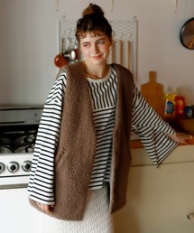 ボア×縦キルトリバーシブルベスト