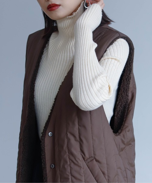 Birthday room（バースデイルーム）の「ボア×縦キルトリバーシブルベスト（ベスト・レディース・ブラウン/アイボリー/グレイッシュベージュ・FREE）」の20枚目の写真