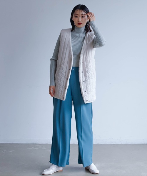 Birthday room（バースデイルーム）の「ボア×縦キルトリバーシブルベスト（ベスト・レディース・ブラウン/アイボリー/グレイッシュベージュ・FREE）」の13枚目の写真