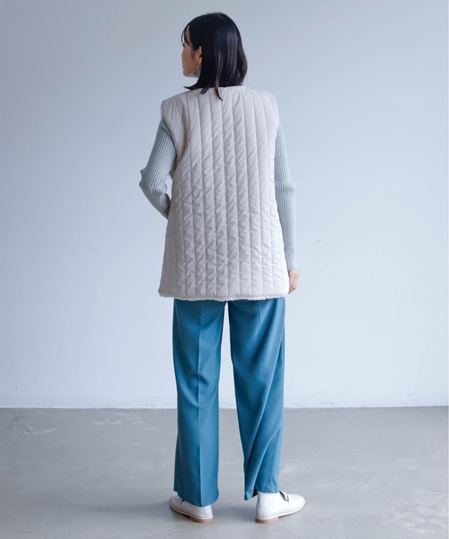 Birthday room（バースデイルーム）の「ボア×縦キルトリバーシブルベスト（ベスト・レディース・ブラウン/アイボリー/グレイッシュベージュ・FREE）」の14枚目の写真