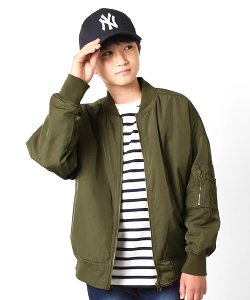 GLAZOS（グラソス）の「薄中綿入り・MA-1（MA-1・キッズ・ブラック/カーキ・130cm/140cm/150cm/160cm/170cm）」の5枚目の写真