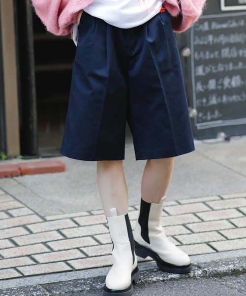 Dickies(ディッキーズ)の「Dickies(R)×ROSE BUD 別注ハーフパンツ(その他パンツ・レディース・ネイビー/ベージュ・MEDIUM/SMALL)」の2枚目の写真