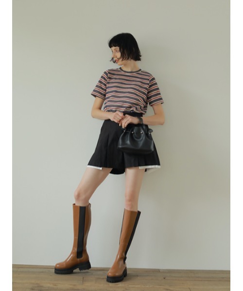 AMAIL（アマイル）の「Kulemon border tops（Tシャツ/カットソー・レディース・ブラウン/ピンク・FREE）」の4枚目の写真