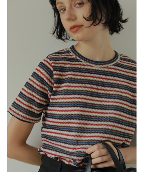 AMAIL（アマイル）の「Kulemon border tops（Tシャツ/カットソー・レディース・ブラウン/ピンク・FREE）」の7枚目の写真