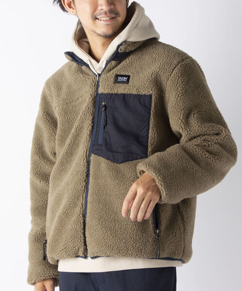 TAION(タイオン)の「【TAION/タイオン】ダウン×ボア リバーシブル スタンドカラージャケット TAION-R102MB(ブルゾン・メンズ・ブラック/ネイビー/グレー/オリーブ/ダークネイビー/ベージュ・M/L/XL/XXL)」の6枚目の写真