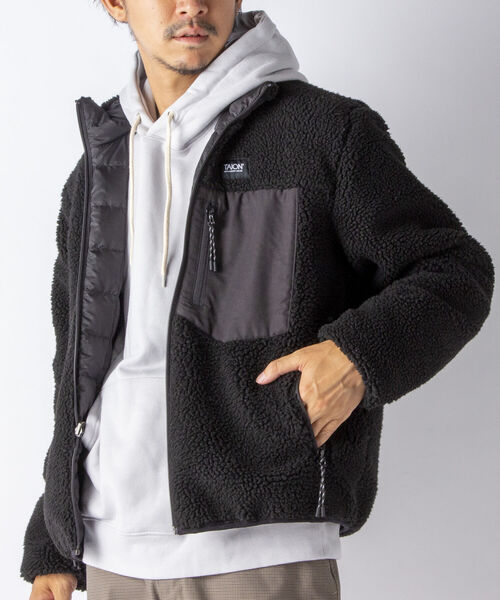 TAION(タイオン)の「【TAION/タイオン】ダウン×ボア リバーシブル スタンドカラージャケット TAION-R102MB(ブルゾン・メンズ・ブラック/ネイビー/グレー/オリーブ/ダークネイビー/ベージュ・M/L/XL/XXL)」の2枚目の写真
