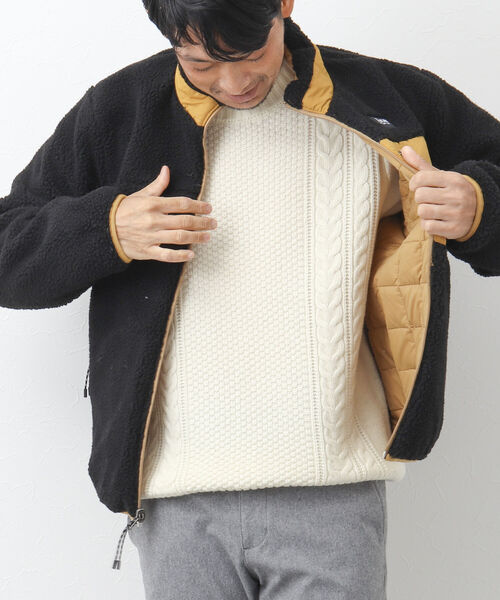 TAION(タイオン)の「【TAION/タイオン】ダウン×ボア リバーシブル スタンドカラージャケット TAION-R102MB(ブルゾン・メンズ・ブラック/ネイビー/グレー/オリーブ/ダークネイビー/ベージュ・M/L/XL/XXL)」の12枚目の写真