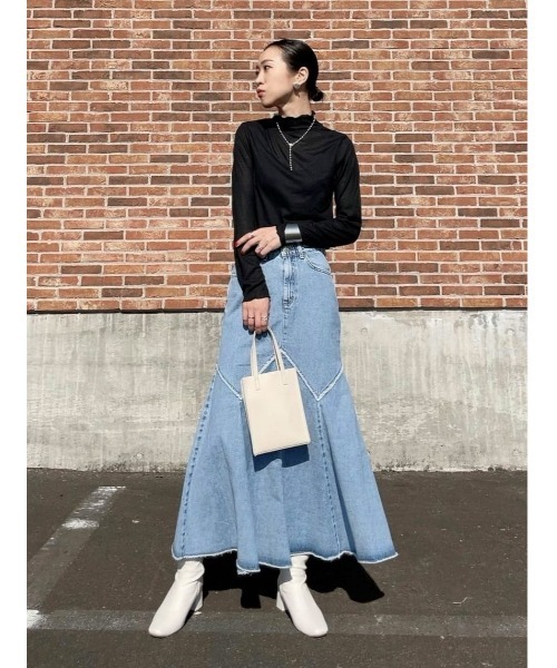 HONEYSUCKLE ROSE（ハニーサックルローズ）の「【HONEYSUCKLE ROSE】シアーハイネックロンＴ（Tシャツ/カットソー・レディース・ブラック/ホワイト/グレー・M/L）」の16枚目の写真