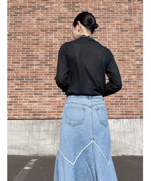 HONEYSUCKLE ROSE（ハニーサックルローズ）の「【HONEYSUCKLE ROSE】シアーハイネックロンＴ（Tシャツ/カットソー・レディース・ブラック/ホワイト/グレー・M/L）」の17枚目の写真