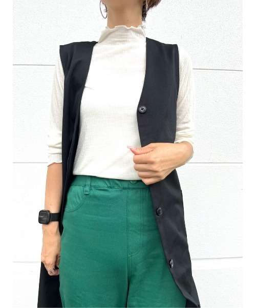 HONEYSUCKLE ROSE（ハニーサックルローズ）の「【HONEYSUCKLE ROSE】シアーハイネックロンＴ（Tシャツ/カットソー・レディース・ブラック/ホワイト/グレー・M/L）」の12枚目の写真