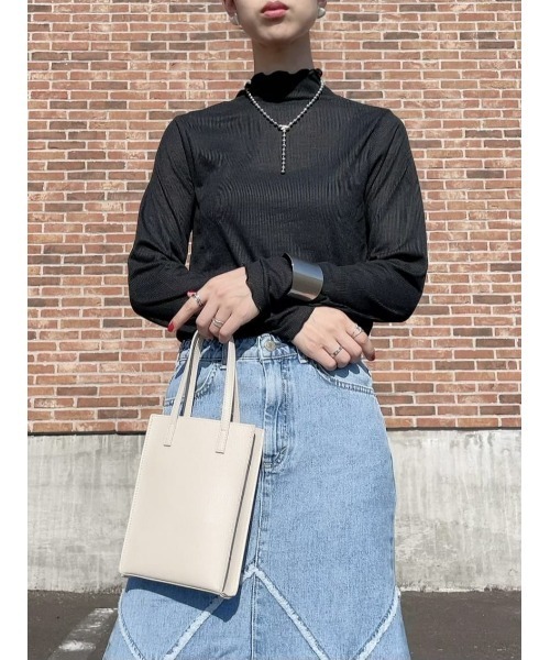 HONEYSUCKLE ROSE（ハニーサックルローズ）の「【HONEYSUCKLE ROSE】シアーハイネックロンＴ（Tシャツ/カットソー・レディース・ブラック/ホワイト/グレー・M/L）」の18枚目の写真