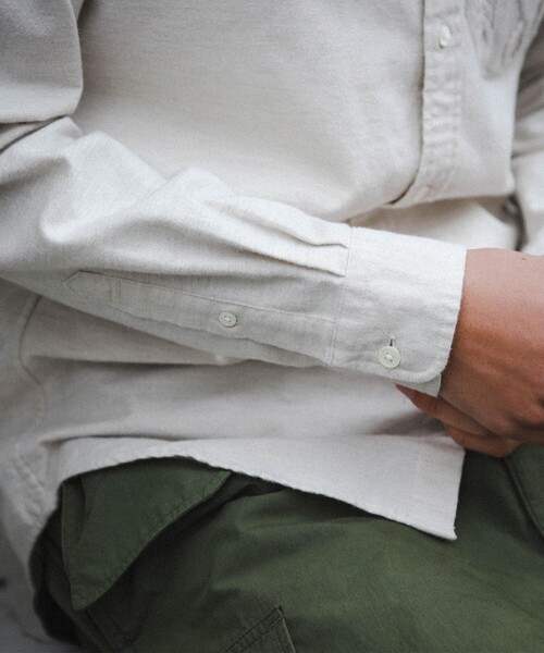 BEAMS（ビームス）の「BEAMS / ケーブルニットポケット ミニボタンダウン シャツ（シャツ/ブラウス・メンズ・ネイビー/オフホワイト・XL/S/L/M）」の9枚目の写真