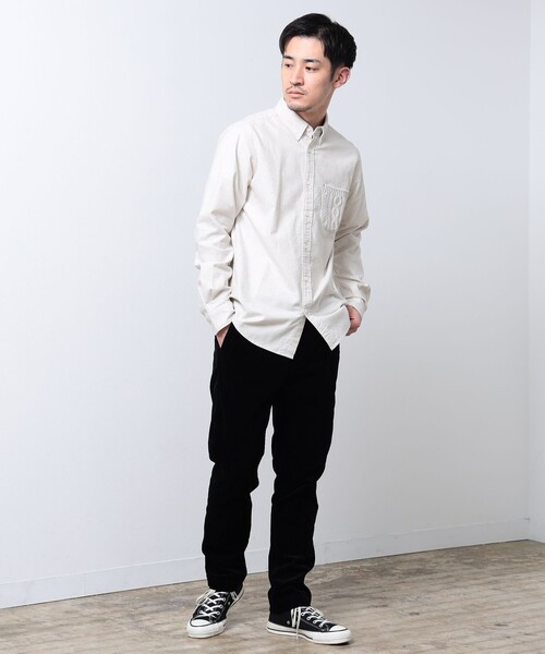 BEAMS（ビームス）の「BEAMS / ケーブルニットポケット ミニボタンダウン シャツ（シャツ/ブラウス・メンズ・ネイビー/オフホワイト・XL/S/L/M）」の18枚目の写真