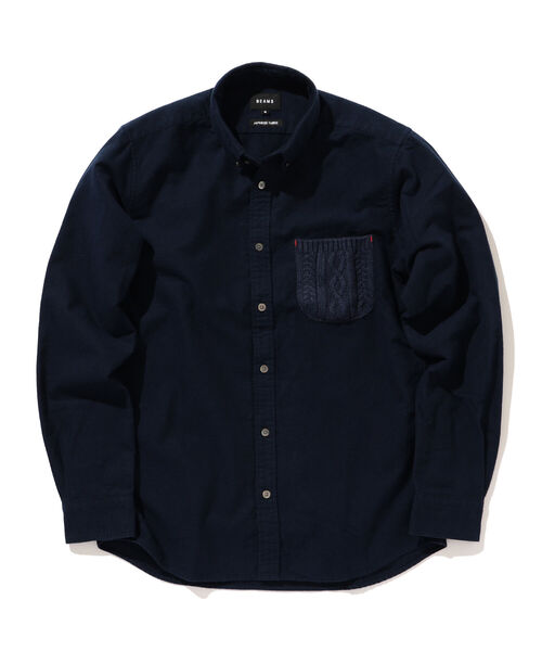BEAMS（ビームス）の「BEAMS / ケーブルニットポケット ミニボタンダウン シャツ（シャツ/ブラウス・メンズ・ネイビー/オフホワイト・XL/S/L/M）」の14枚目の写真
