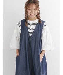 Samansa Mos2（サマンサ モスモス）の「バルーンスリーブ切替カットソー（Tシャツ/カットソー）」