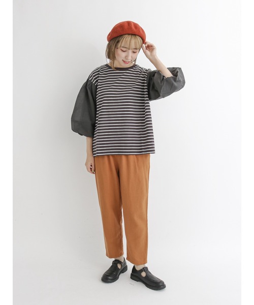 Samansa Mos2(サマンサ モスモス)の「バルーンスリーブ切替カットソー(Tシャツ/カットソー・レディース・ブラック/ネイビー/オフホワイト/チャコール・フリ-)」の12枚目の写真