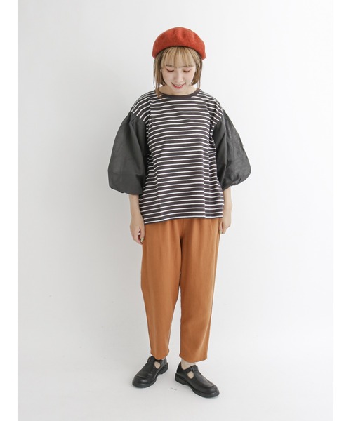 Samansa Mos2(サマンサ モスモス)の「バルーンスリーブ切替カットソー(Tシャツ/カットソー・レディース・ブラック/ネイビー/オフホワイト/チャコール・フリ-)」の13枚目の写真