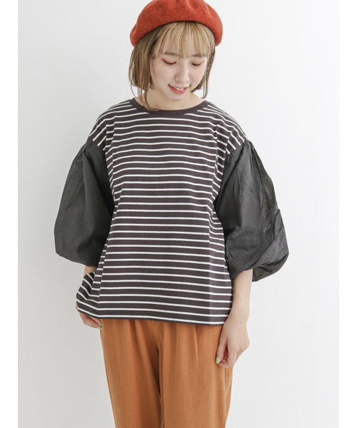 Samansa Mos2(サマンサ モスモス)の「バルーンスリーブ切替カットソー(Tシャツ/カットソー・レディース・ブラック/ネイビー/オフホワイト/チャコール・フリ-)」の17枚目の写真