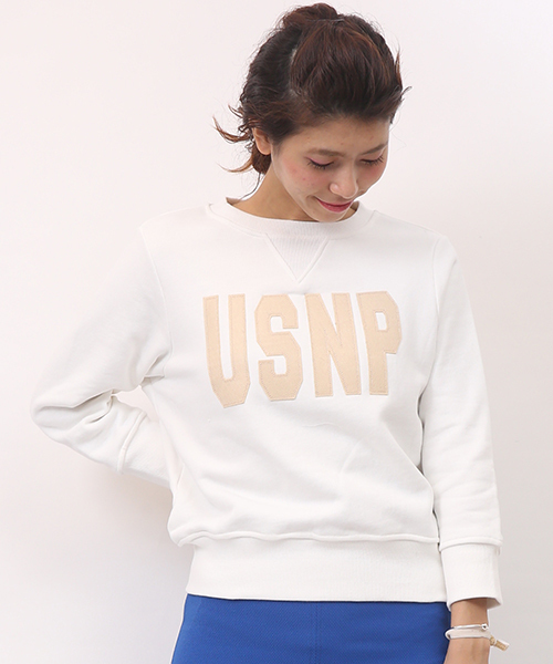 mystic（ミスティック）の「ワッペンスウェット（Tシャツ/カットソー・レディース・オフホワイト/グレー/ブルー・ﾌﾘ-）」の2枚目の写真