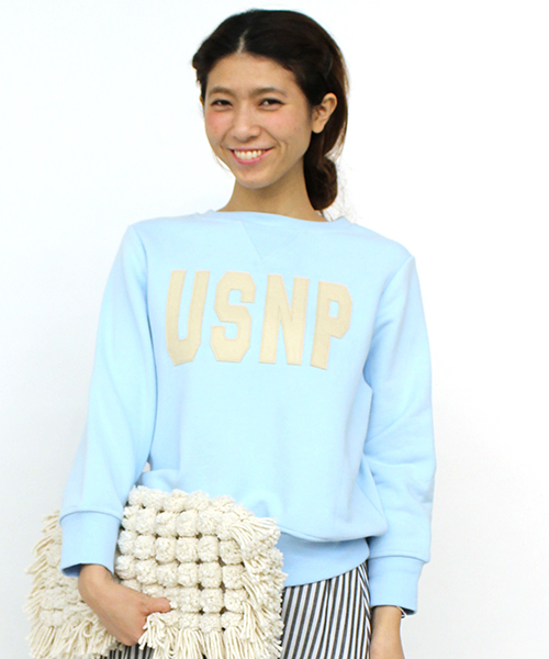 mystic（ミスティック）の「ワッペンスウェット（Tシャツ/カットソー・レディース・オフホワイト/グレー/ブルー・ﾌﾘ-）」の3枚目の写真