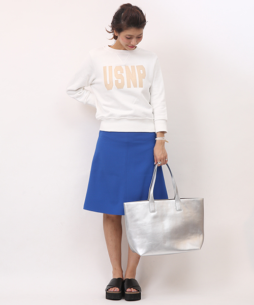 mystic（ミスティック）の「ワッペンスウェット（Tシャツ/カットソー・レディース・オフホワイト/グレー/ブルー・ﾌﾘ-）」の13枚目の写真