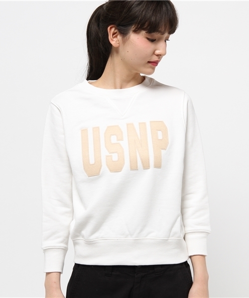 mystic（ミスティック）の「ワッペンスウェット（Tシャツ/カットソー・レディース・オフホワイト/グレー/ブルー・ﾌﾘ-）」の4枚目の写真