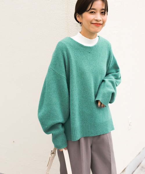 URBAN RESEARCH DOORS（アーバンリサーチドアーズ）の「ハミルトンウールボートネックプルオーバー（ニット/セーター・レディース・ベージュ系その他/グリーン/ロイヤルブルー・MEDIUM）」の3枚目の写真