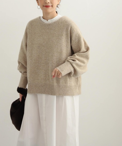 URBAN RESEARCH DOORS（アーバンリサーチドアーズ）の「ハミルトンウールボートネックプルオーバー（ニット/セーター・レディース・ベージュ系その他/グリーン/ロイヤルブルー・MEDIUM）」の9枚目の写真