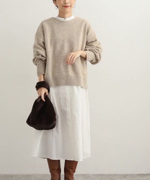 URBAN RESEARCH DOORS（アーバンリサーチドアーズ）の「ハミルトンウールボートネックプルオーバー（ニット/セーター・レディース・ベージュ系その他/グリーン/ロイヤルブルー・MEDIUM）」の10枚目の写真