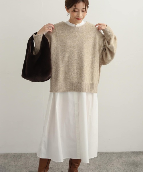 URBAN RESEARCH DOORS（アーバンリサーチドアーズ）の「ハミルトンウールボートネックプルオーバー（ニット/セーター・レディース・ベージュ系その他/グリーン/ロイヤルブルー・MEDIUM）」の11枚目の写真