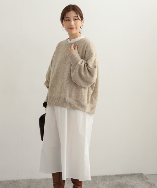 URBAN RESEARCH DOORS（アーバンリサーチドアーズ）の「ハミルトンウールボートネックプルオーバー（ニット/セーター・レディース・ベージュ系その他/グリーン/ロイヤルブルー・MEDIUM）」の12枚目の写真