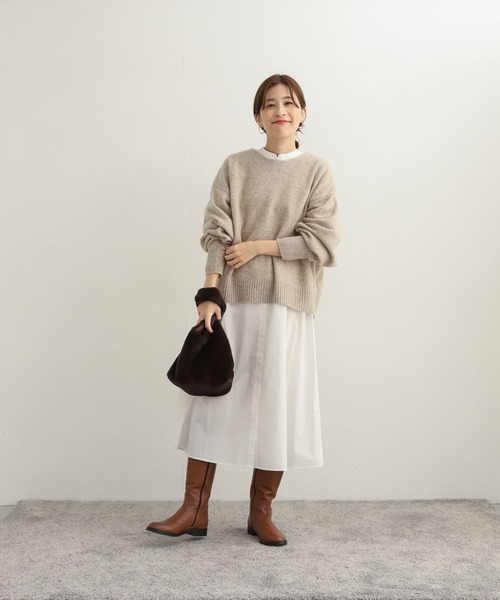 URBAN RESEARCH DOORS（アーバンリサーチドアーズ）の「ハミルトンウールボートネックプルオーバー（ニット/セーター・レディース・ベージュ系その他/グリーン/ロイヤルブルー・MEDIUM）」の13枚目の写真