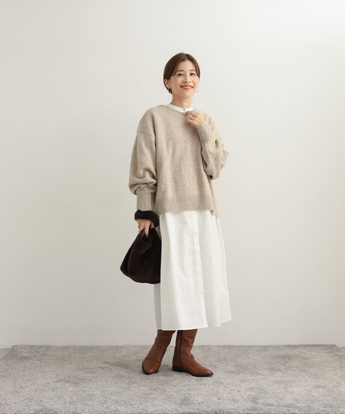 URBAN RESEARCH DOORS（アーバンリサーチドアーズ）の「ハミルトンウールボートネックプルオーバー（ニット/セーター・レディース・ベージュ系その他/グリーン/ロイヤルブルー・MEDIUM）」の14枚目の写真