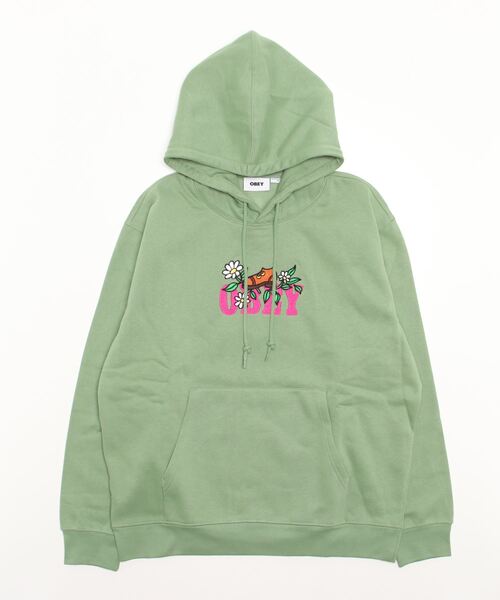 OBEY（オベイ）の「OBEY/オベイ 刺繍ロゴ ワンポイントパーカー