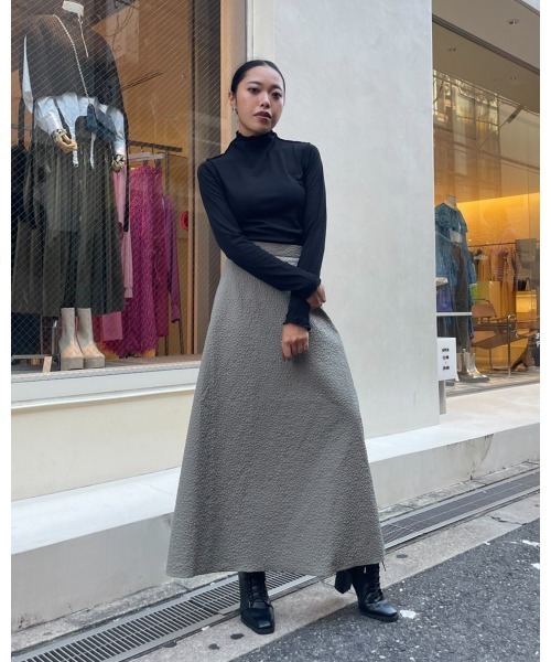 LiSeek（リシーク）の「【LiSeeK】花柄エンボススカート（スカート・レディース・ブラック/ベージュ/カーキ・FREE）」の13枚目の写真