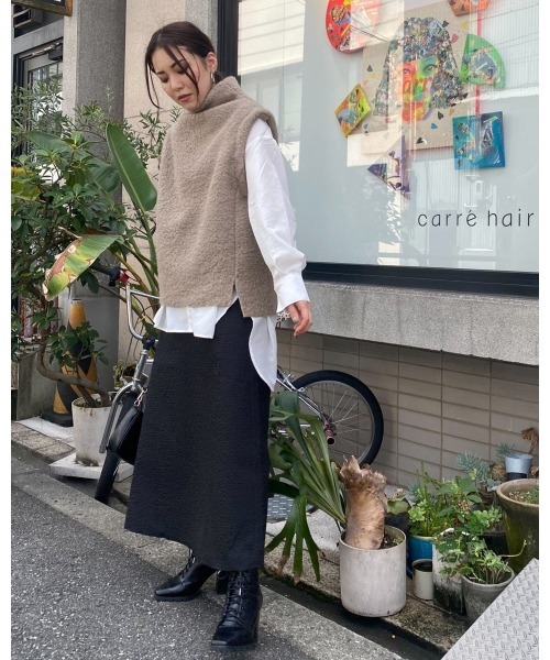 LiSeek（リシーク）の「【LiSeeK】花柄エンボススカート（スカート・レディース・ブラック/ベージュ/カーキ・FREE）」の22枚目の写真