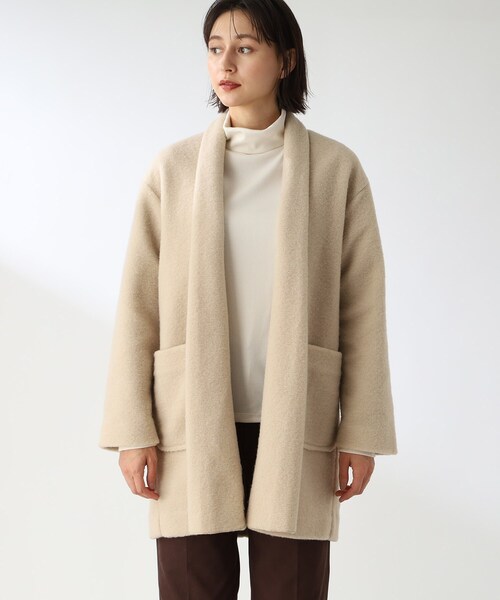 THE SHOP TK （ザ ショップ ティーケー ）の「◆【洗える/軽量】スライバーショールカラーコート（チェスターコート・レディース・ライトベージュ/ライトブルー/ネイビー・12/14/13）」の10枚目の写真