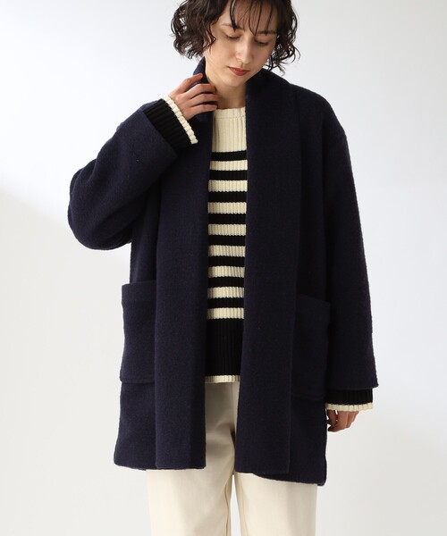 THE SHOP TK （ザ ショップ ティーケー ）の「◆【洗える/軽量】スライバーショールカラーコート（チェスターコート・レディース・ライトベージュ/ライトブルー/ネイビー・12/14/13）」の18枚目の写真